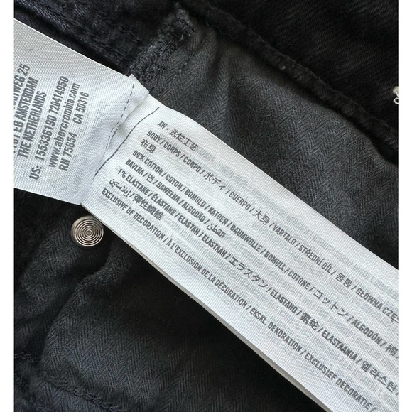 Abercrombie & Fitch Curve Love High Rise Black Distressed Mom Jeans - Picture 12 of 12